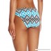 Kenneth Cole New York Women's Side Shirred Hipster Bikini Swimsuit Bottom Sea Blue Ikat Tribal B07QGXYYNC